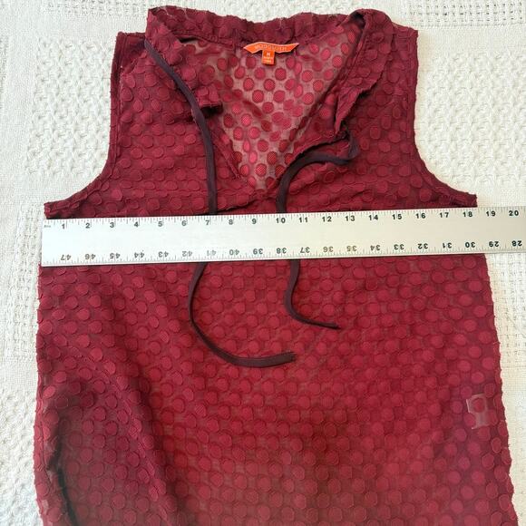 Modcloth medium polka dot sheer tie front sleeveless top blouse TS 2702 - Picture 4 of 10